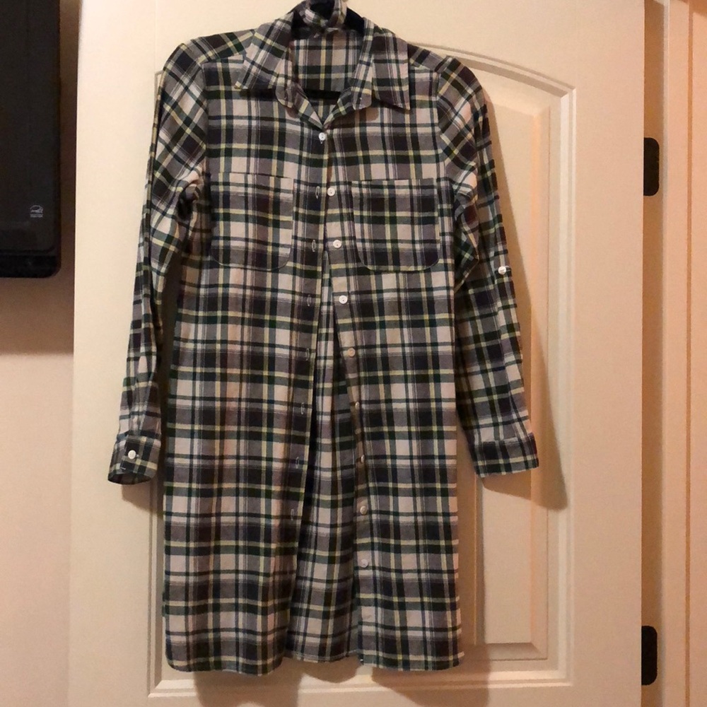 Flannel shirt dress